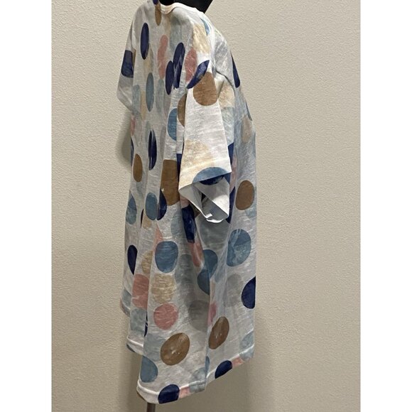 Milano womens Size Medium Top Colorful Circles Short Sleeve Stretch - Picture 7 of 10